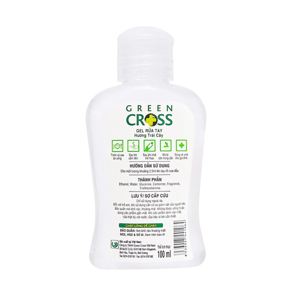 Gel Rửa Tay Trẻ Em Green Cross Hương Trái Cây Chai 100ml - 100395703 | BigBuy360 - bigbuy360.vn