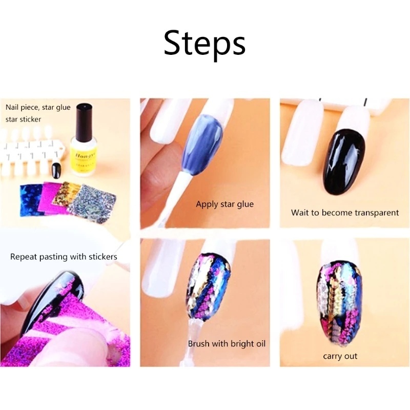 Set 10 Miếng Dán Móng Tay Tự Dính Họa Tiết Retro Cho Nữ