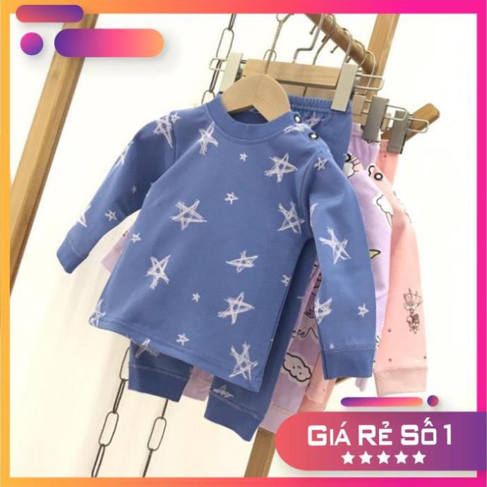 Quần áo trẻ em ⚡️ XẢ KHO ⚡️ Bộ cotton thu đông dài tay siêu mềm mịn cho bé 16-40 kg co giãn bốn chiều
