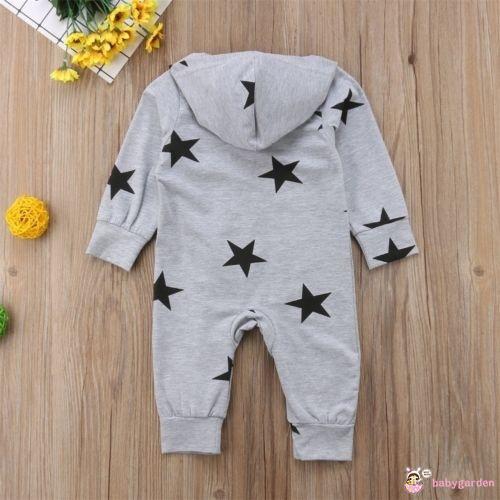 Jumpsuit Bodysuit Romper Liền Mảnh Có Nón Hoodie Cho Các Bé Nhỏ Sơ Sinh