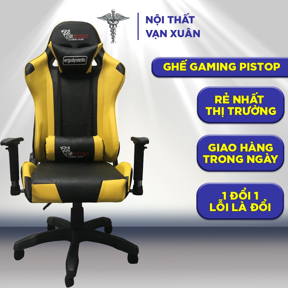 Ghế gaming Pitstop VX03 ghế chơi game thủ chính hãng cao cấp, nâng hạ, ngả lưng, bọc da - Nội Thất Vạn Xuân
