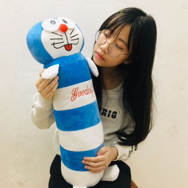 Gấu bông, gối ôm doremon mũi đỏ 80cm