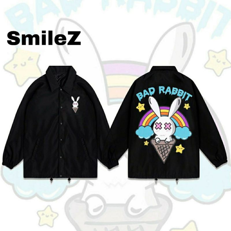 Áo Khoác Rabbit Ice Cream Jacket Unisex Form Rộng Cổ Bẻ Dù 2 Lớp Dáng Jacket