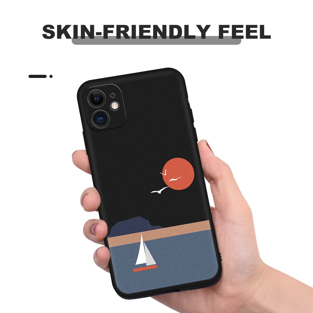 Ốp điện thoại TPU màu nhám chống rơi cho iPhone 11 12 13 Pro Max XR XS Max X 6 7 8 Plus SE2020 4 5 6splus 6S 12 13