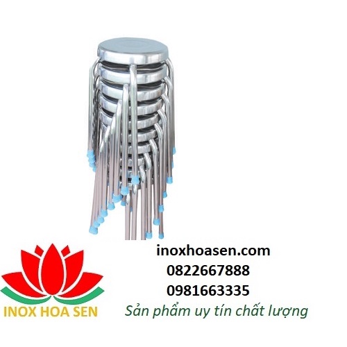 Bộ bàn ghế inox 6 ghế và 1 bàn, bàn inox chữ nhật, ghế inox tròn