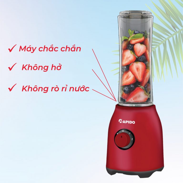 [Hàng Chính Hãng]Máy xay sinh tố Rapido RB-300M -Thiết kế 2 trong 1 Vừa Làm Bình Xay Vừa  Làm Bình Đựng Nước Di Động-