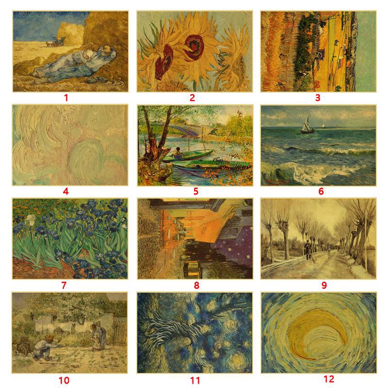 Áp Phích Hình Tranh Sơn Dầu Van Gogh Treo Tường Trang Trí