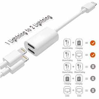 Cáp chia cổng Lightning 1 ra 2 cho Iphone 7, 7 Plus, 8, 8 Plus, X