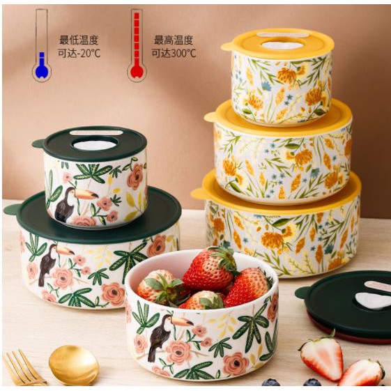 [CÓ SẴN] Hộp cơm văn phòng, hộp đựng thức ăn bằng sứ nắp hút chân không | BigBuy360 - bigbuy360.vn