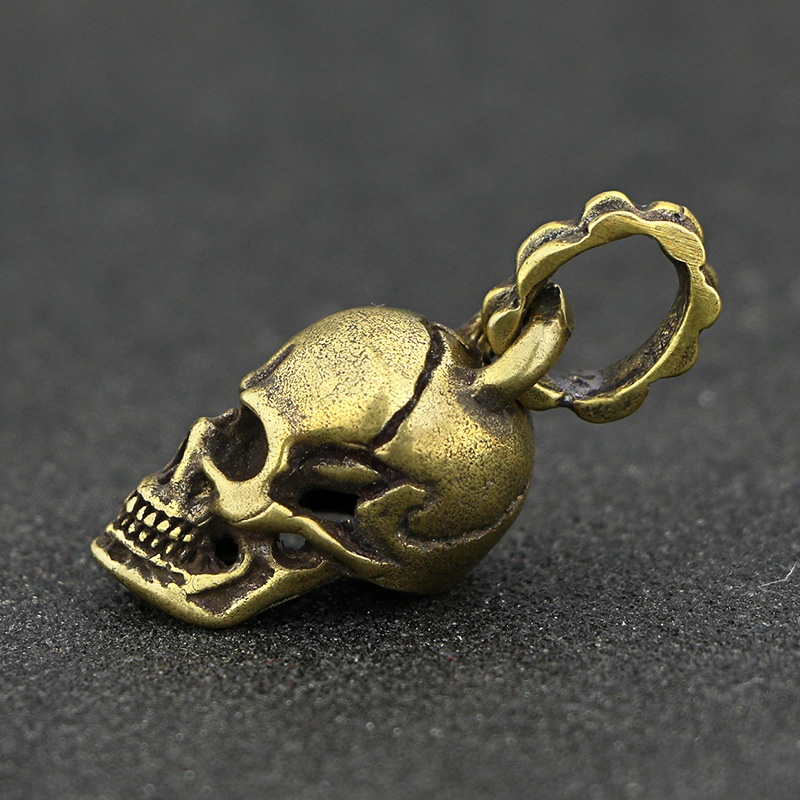 Mặt dây chuyền đồng thau kiểu đầu lâu thời trang