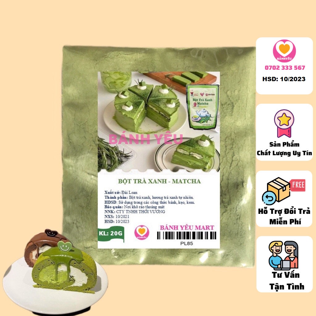 Bột trà xanh Đài Loan CHIA-20g - PL85