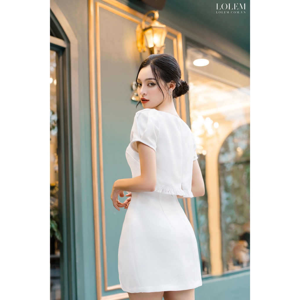 Set chân váy dạ LOLEM SV240 phối áo croptop vải tex sợi mềm mại