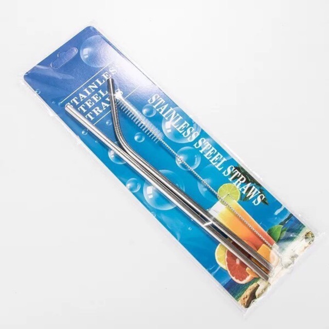 Bộ 3 Ống Hút Inox 304 Kèm Cọ Rửa