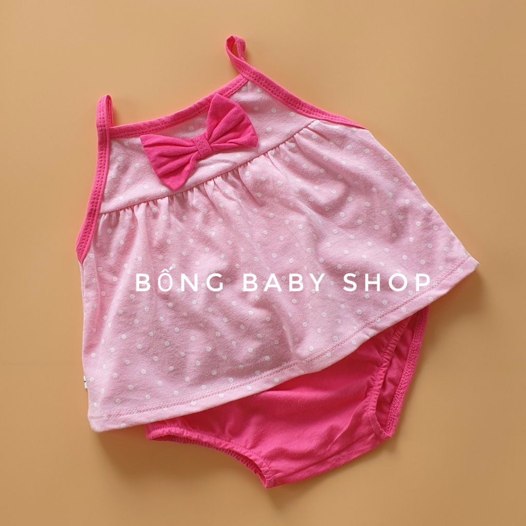 Bộ váy Babydoll 2 dây thương hiệu cao cấp Bunny cho bé gái từ 3-10kg