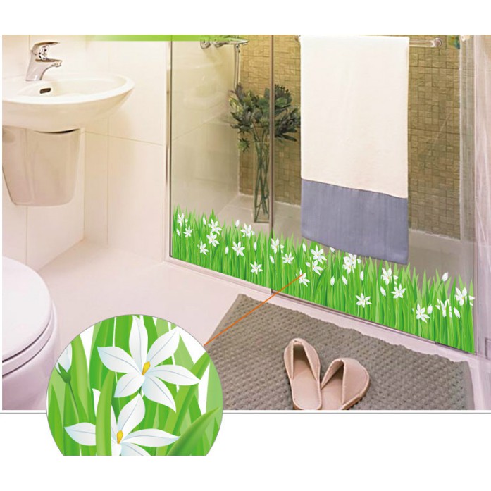 Decal trang trí chân Cỏ Hoa Sao trắng