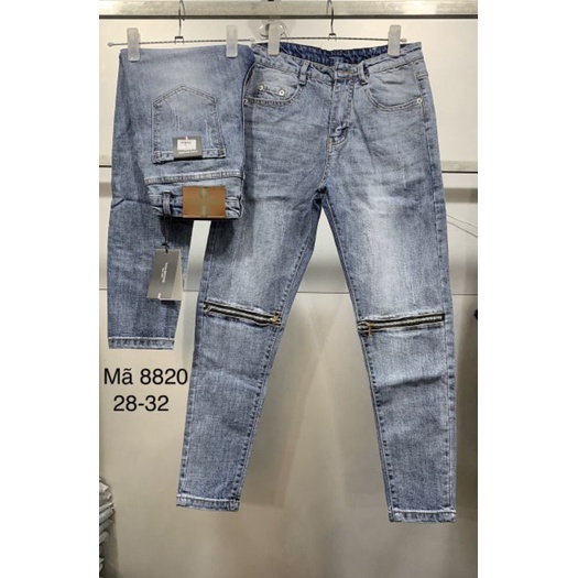 Quần jean nam màu xanh, khóa gối , hàng cao cấp