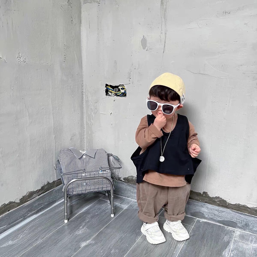 Áo thun tay dài style Hàn Quốc cho bé gái bé trai size 80-130