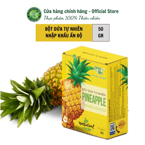 Hộp 50gr Bột Dứa Tự Nhiên ONELIFE  nguyên chất giảm cân, không đường, giúp xăm môi lên màu chuẩn