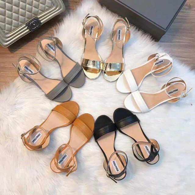 Sandal MIU MIU gót trụ 5cm