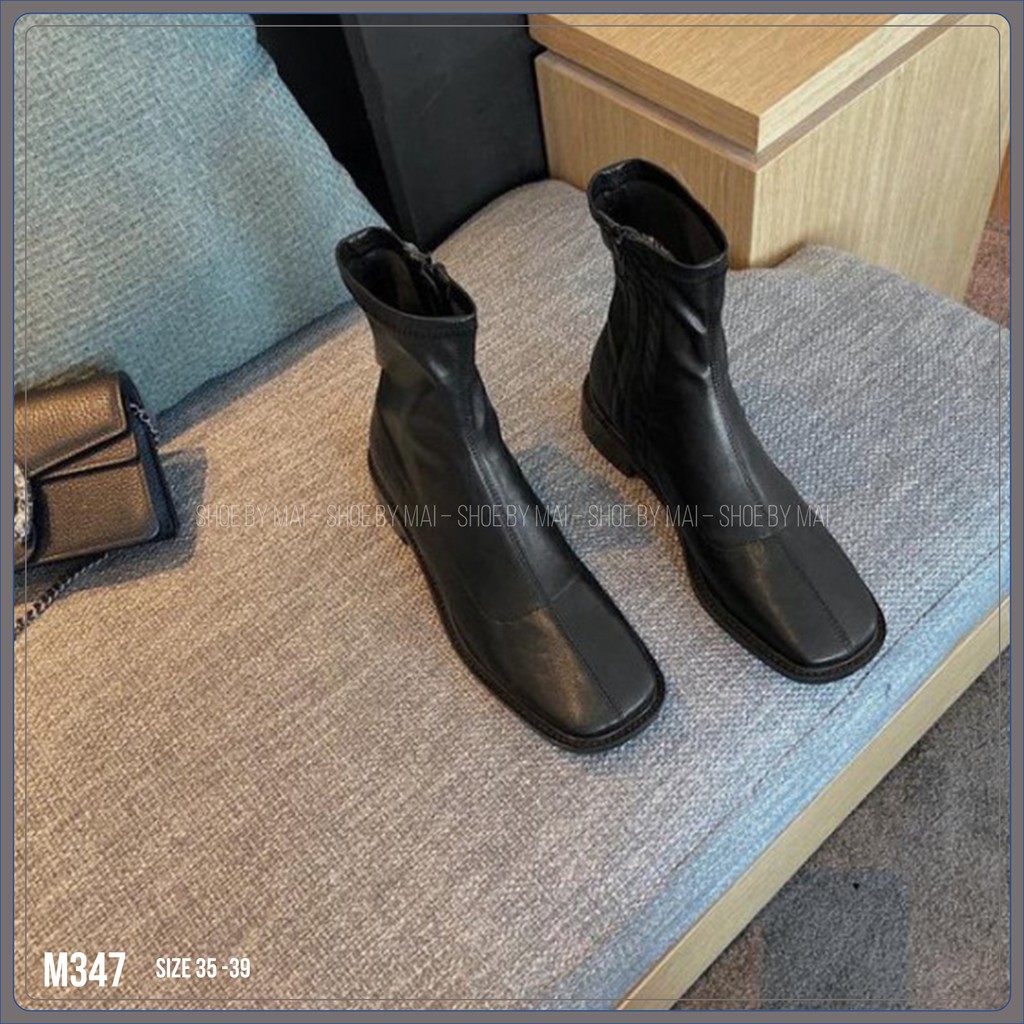 Giày boot da thời trang sành điệu cao 2 phân M347 SHOEBYMAI