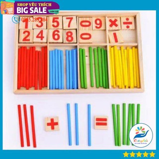 [Giảm giá] Đồ chơi Hộp toán và que tính bằng gỗ 🐦 cho Bé Cưng 🐦 tập học toán