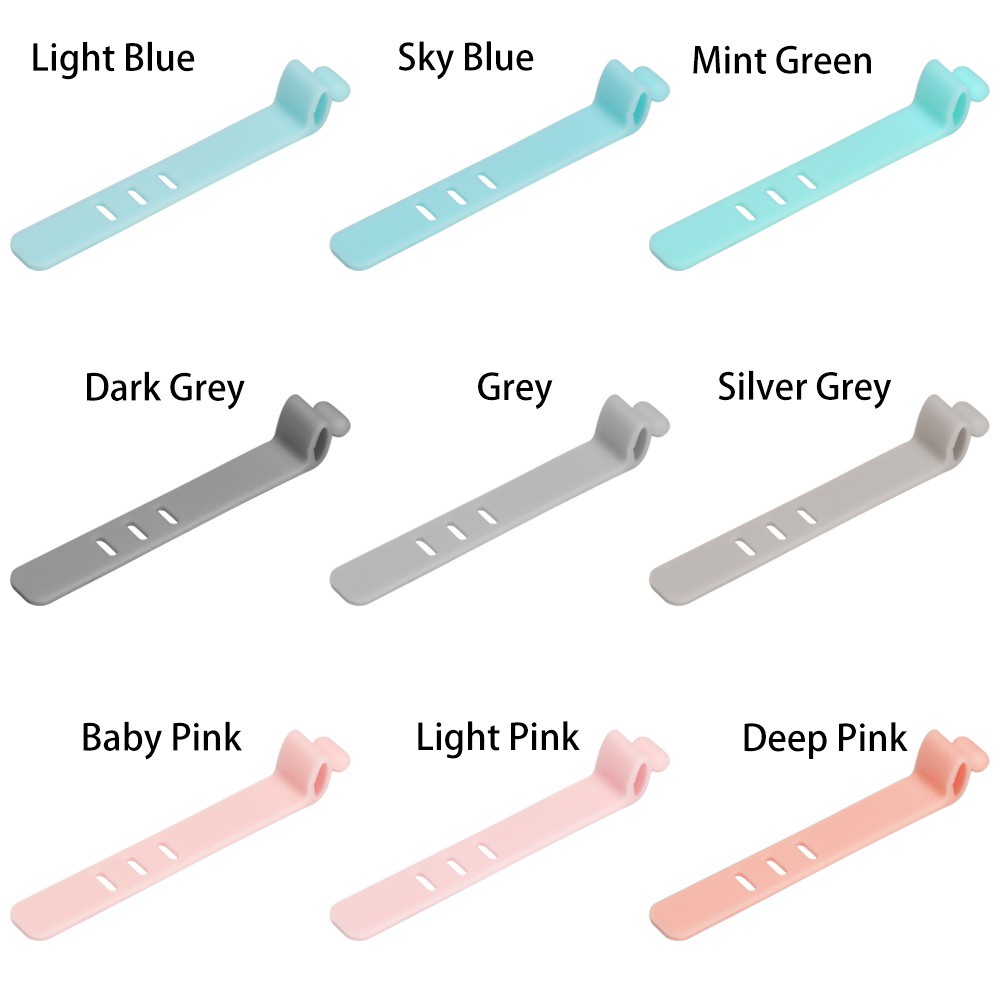 Set 10 đồ buộc giữ dây cáp bằng silicon mềm nhiều màu sắc