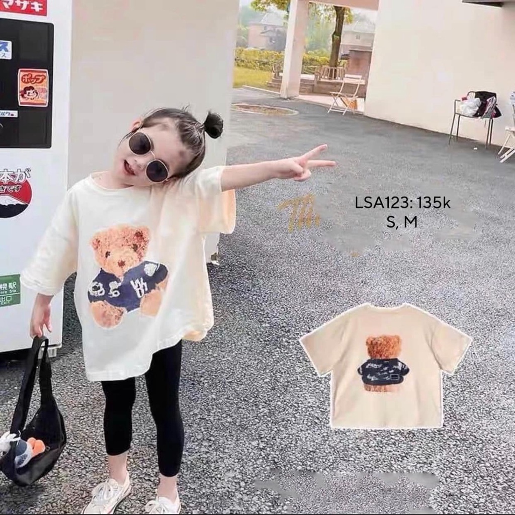 Mẹ và bé set mẹ và bé gái legging gấu vàng CHIBEST LSA123 LSA122
