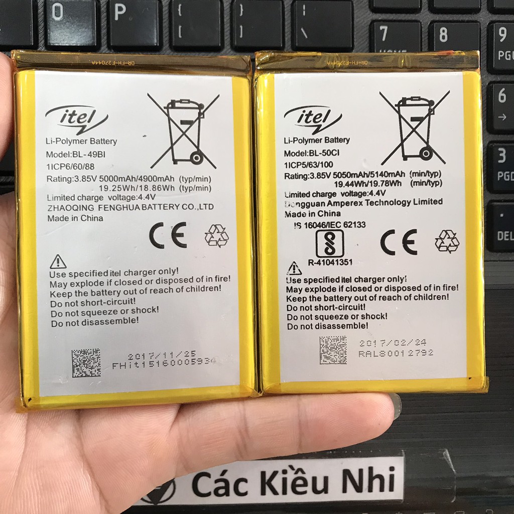 Pin iTel 1516 plus | it1516 plus 5000mAh 3.85V 18.86Wh zin chính hãng