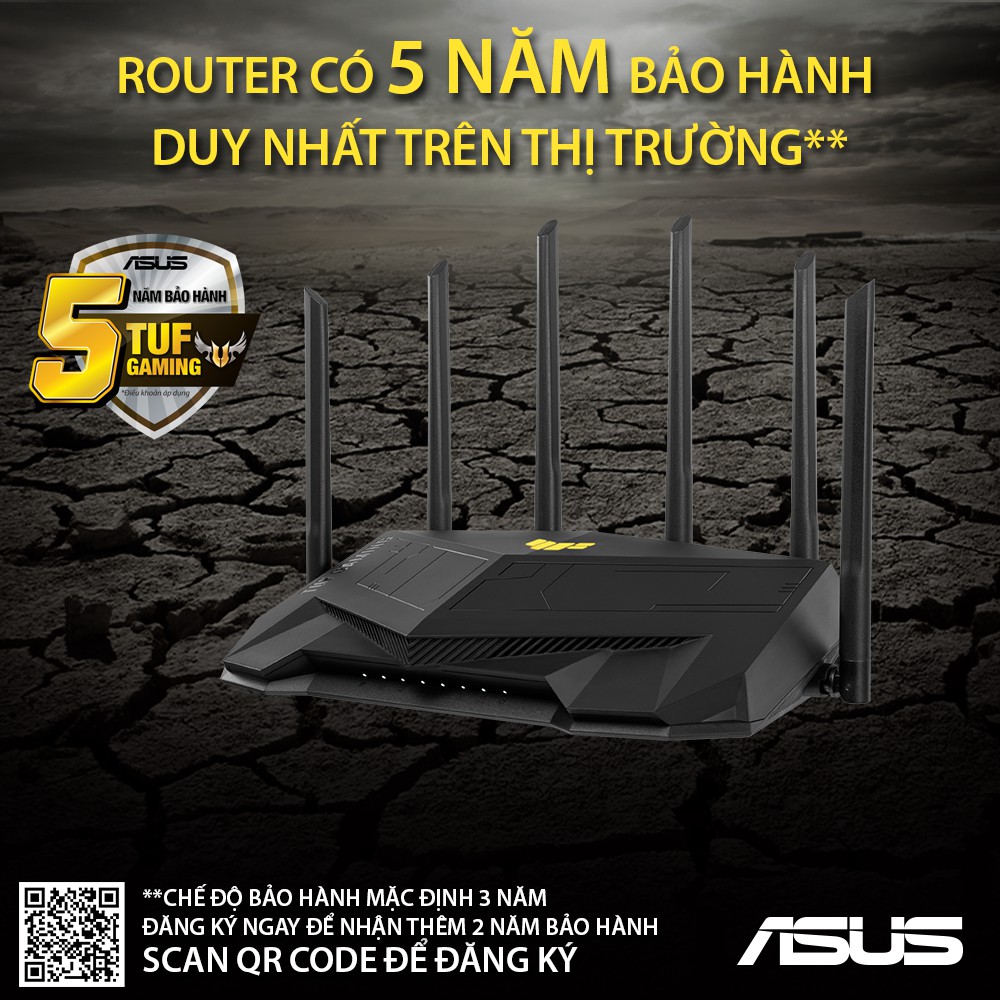 Router ASUS TUF Gaming Băng Tần Kép TUF-AX5400 | Wifi 6 (802.11ax) | AiMesh WIFI Mesh | MU-MIMO |