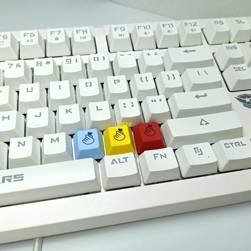 Vỏ bọc bàn phím cơ PBT dày dặn họa tiết trái tim DIY