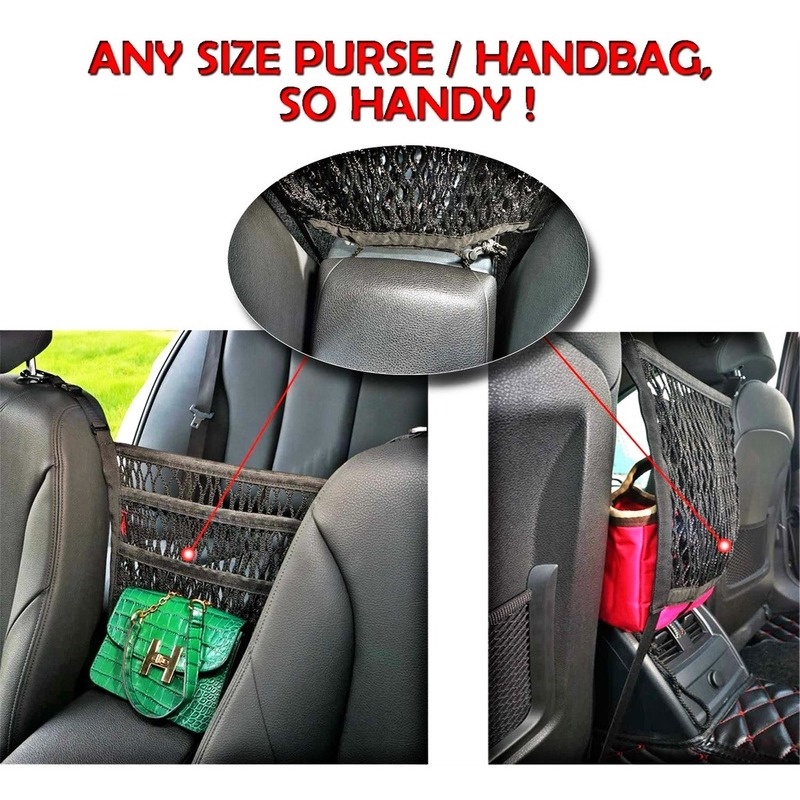 Túi lưới để đồ ô tô  Túi lưới treo ghế xe hơi - tháo lắp đơn giản