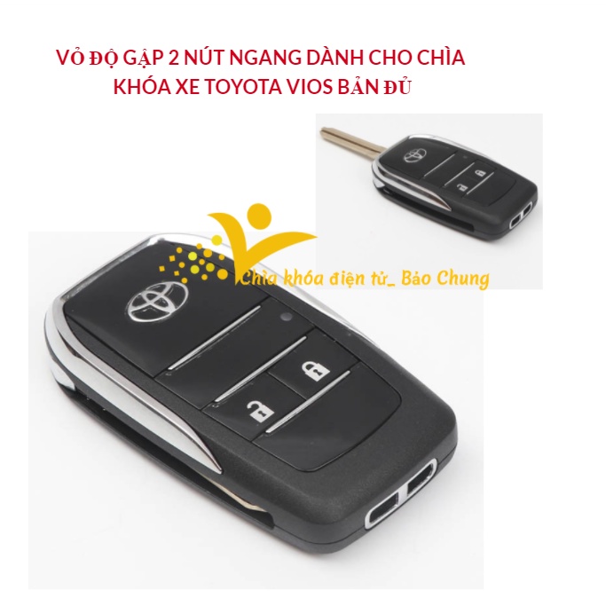 Vỏ độ gập chìa khóa Toyota thay thế cho vỏ chìa thẳng zin của xe