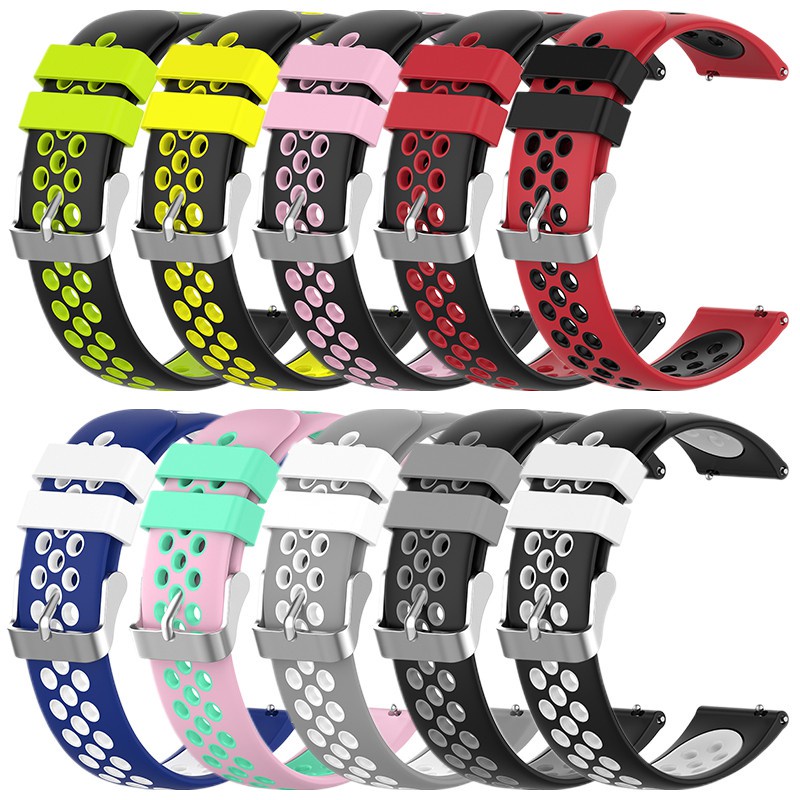 Dây Đeo Silicon Hai Màu Thay Thế Cho Đồng Hồ Thông Minh Realme Watch S & Realme Watch S Pro 22mm