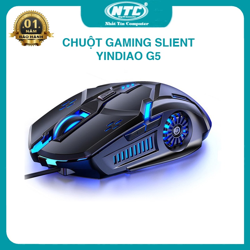 Chuột gaming 6D YINDIAO G5 phiên bản silent không tiếng click (Đen) - Nhất Tín Computer