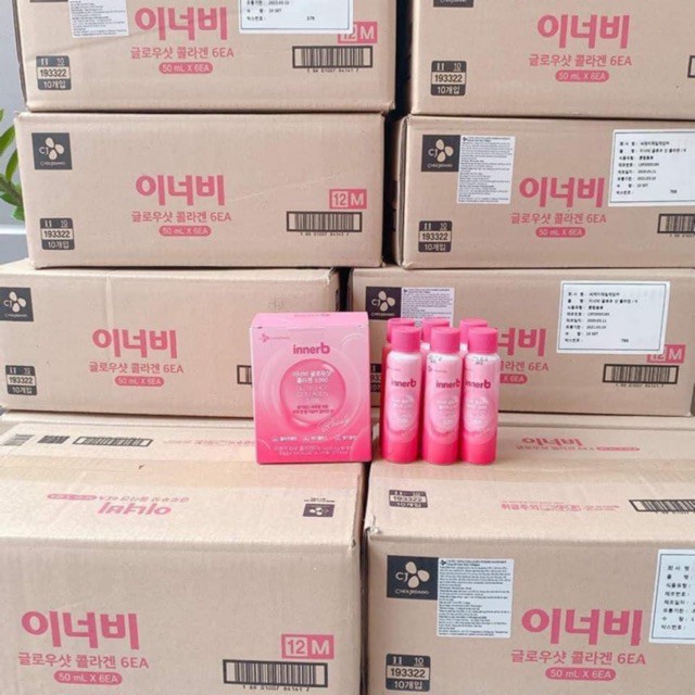 Combo 2 hộp 6 chai nước uống Collagen Vitamin C sáng da InnerB Glowshot (50ml x 6) | BigBuy360 - bigbuy360.vn