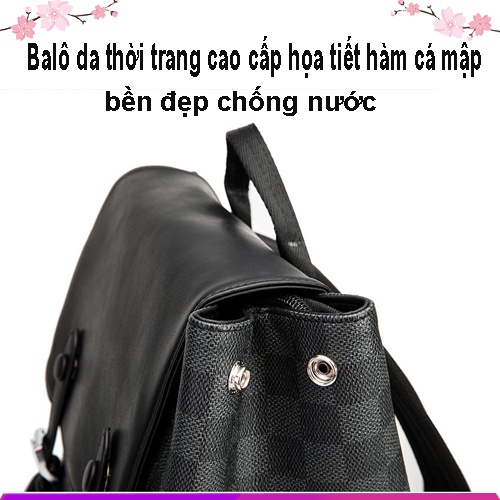 Balo Da Nam Nữ Thời Trang Hàn Quốc Họa Tiết Hàm Cá Mập Dành Cho Học Sinh, Sinh Viên Đi Học, Đi Phượt Và Du Lịch