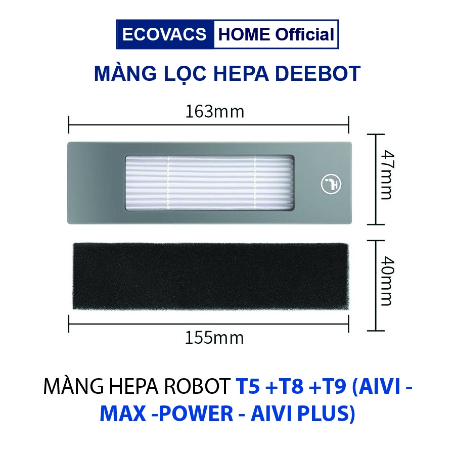 Phụ kiện thay thế Robot hút bụi Ecovacs Deebot T8 Aivi, Power, Max,T5 Max, Neo, Fun…