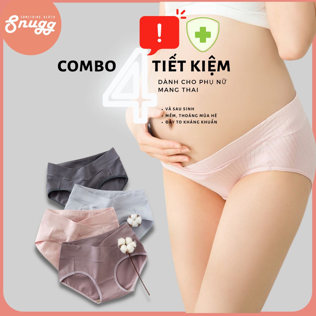 Combo 04 quần chip bầu có viền mỏng - kháng khuẩn - có size đến xxl-Snugg SNU1947