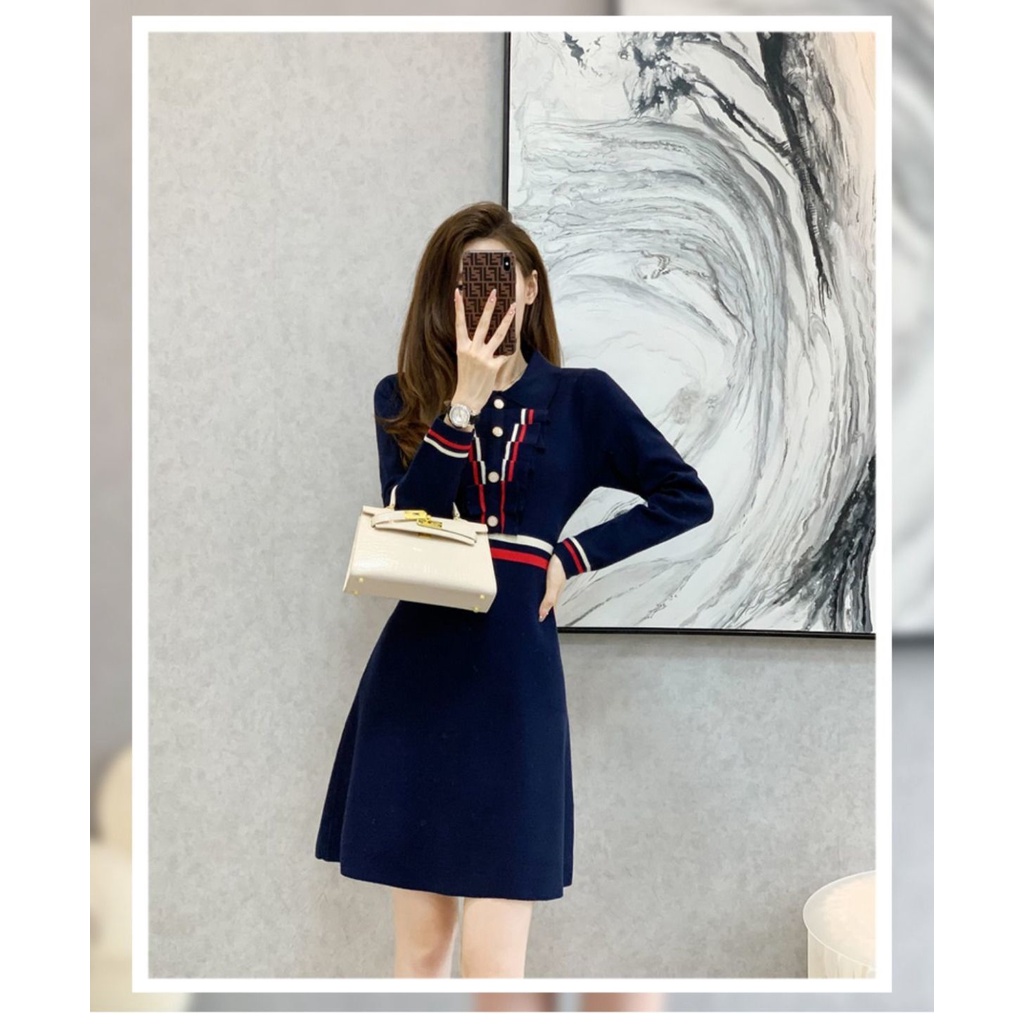 Xiaoxiang Đầm Thời Trang Thu Đông Phong Cách Pháp Cao Cấp Cho Nữ