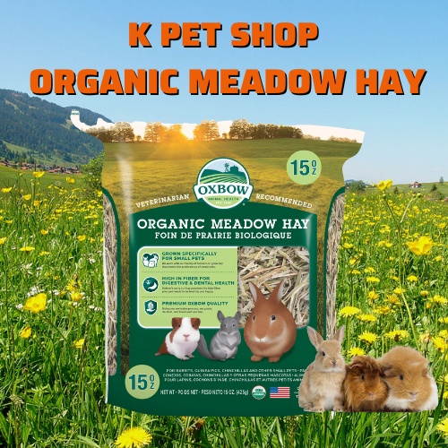 Cỏ Khô Meadow Hay Organic hãng Oxbow  15OZ 425gr Cỏ Khô Cao Cấp Cho Thú Nhỏ Thỏ Bọ Sóc Chinchilla Sóc Bắc Mỹ