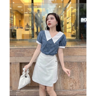 Minx - áo aster contrast collar blouse