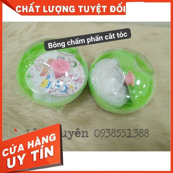 Bông chấm phấn cắt tóc  FREESHIP  bông mềm mịn tiện lợi