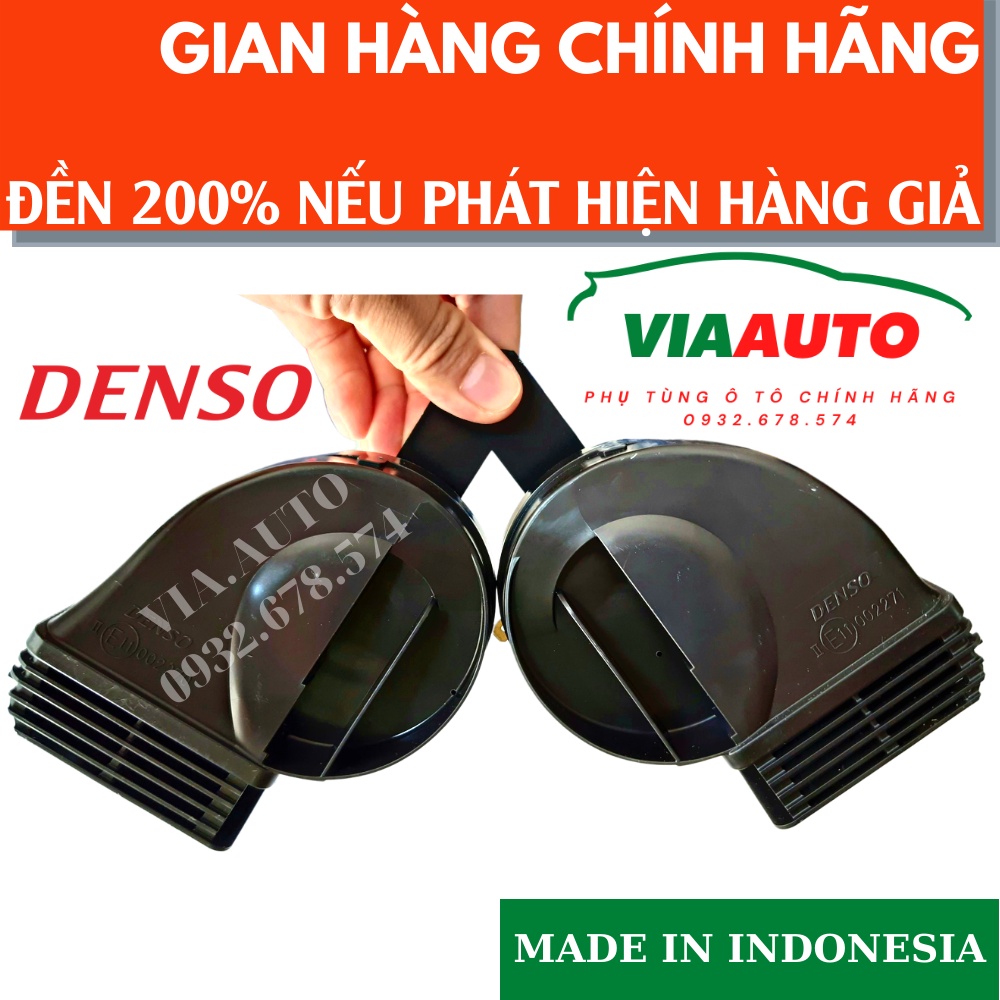 1 Cặp Kèn Sò Chống Nước TẶNG KÈM 2 JACK + 2 PÁT, Denso chính hãng MADE IN INDONESIA