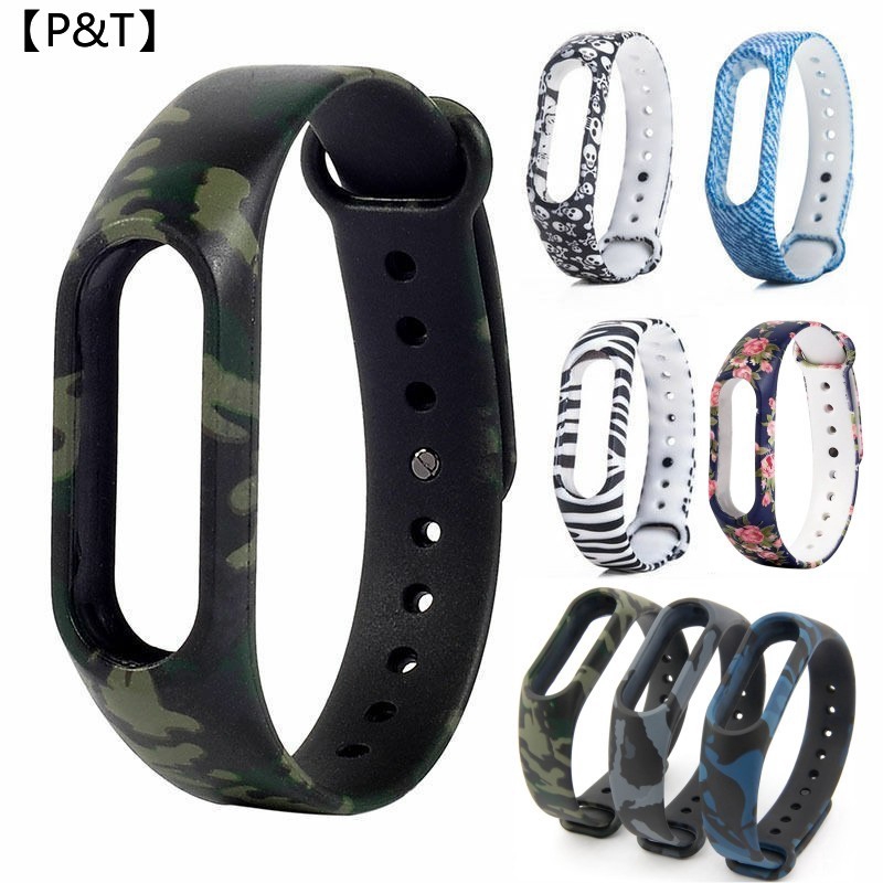 【P&amp;T】(Dây đồng hồ)9 Colors Wrist Strap for Xiaomi Mi Band 2 Silicone Replacement Wrist Strap  Bangle WristBand