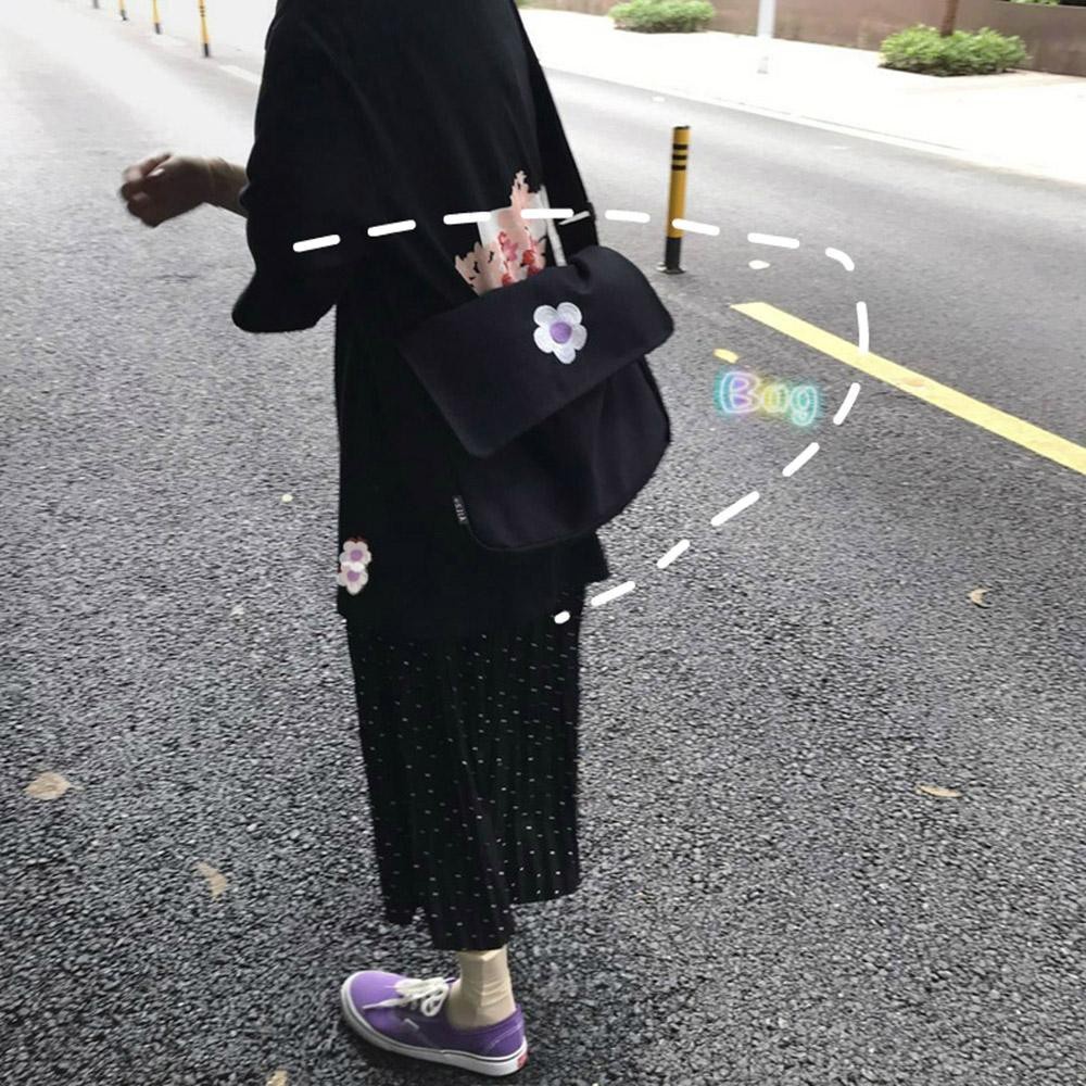 TÚI TOTE ĐEO CHÉO BÔNG HOA UNISEX NAM NỮ CÓ TÚI CON VẢI DỆT CANVAS PHONG CÁCH ULZZANG