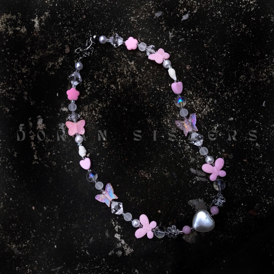 Vòng cổ - Dây chuyền hologram trái tim và các loại charm khác theo tone màu pastel có mắt xích phong cách Hàn Quốc 💜