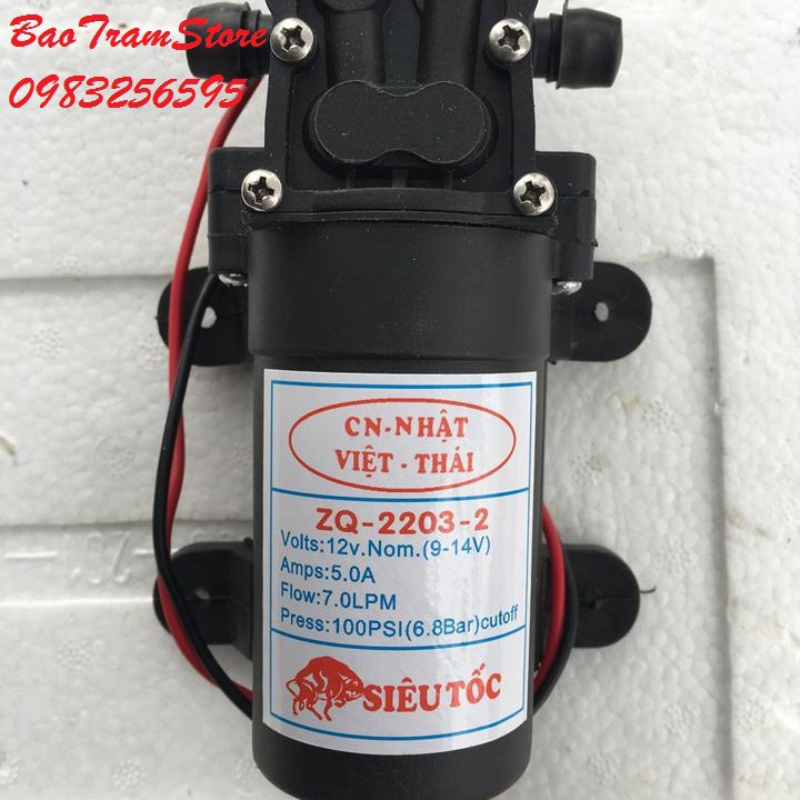 Máy bơm tăng áp mini 12v, tự ngắt Việt Thái ZQ- 2203 chất lượng cao