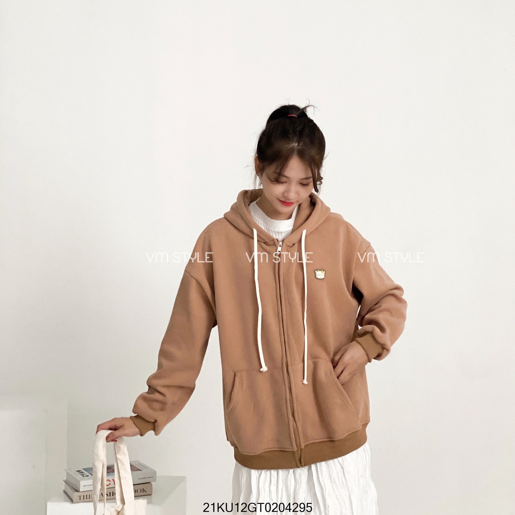 Áo khoác nỉ thêu logo bò vàng có nón thời trang ulzzang Hàn Quốc Fmstye Saigon 21KU12GT0204 | BigBuy360 - bigbuy360.vn