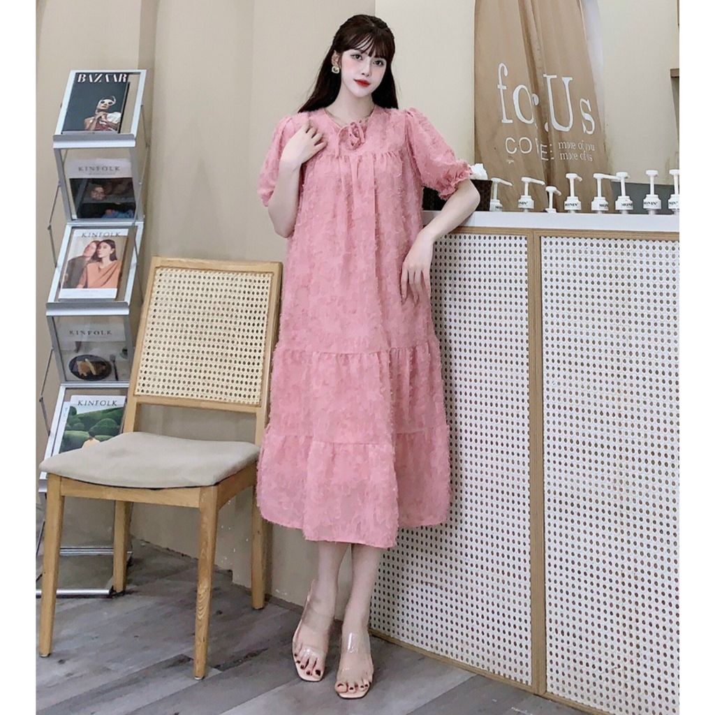 Đầm Bầu Váy Bầu Thiết Kế Dáng Xuông Vải Lông Cao Cấp Đi Chơi Dự Tiệc Sang Trọng M605 Mom and Baby