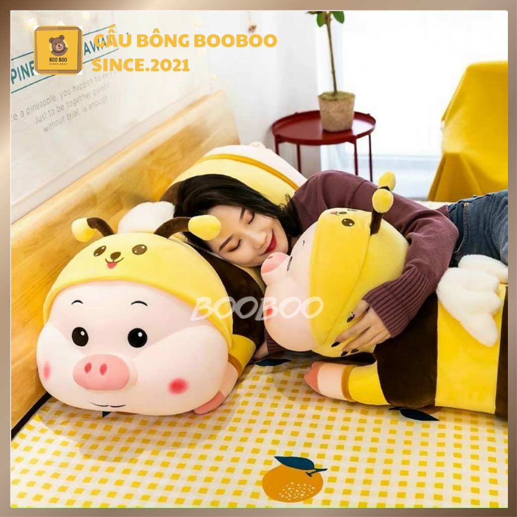 Gấu Bông Lợn Ong Heo Ong Lợn ong Biến Hình   Siêu  Cute  Size  Lớn  gấu bông booboo